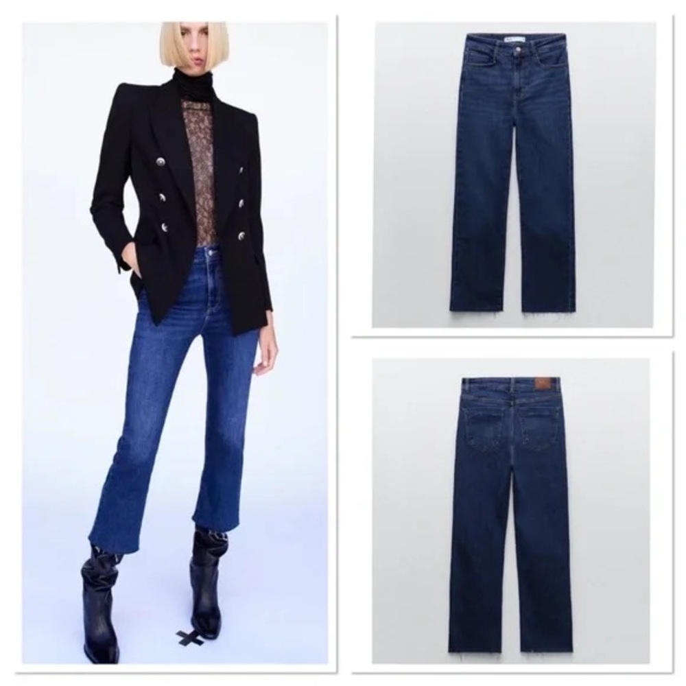 Zara high rise mini flare jeans